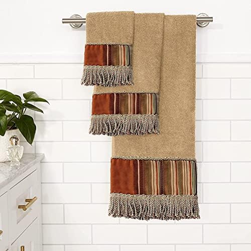 Zahari Home Contempo Modern Bathroom Towel Set - 3 Piece Set, Bath Towel, Hand Towel and Wash Towel - Classic Luxury Contemporary Decor - Beautiful Bath Ensemble - Unique Striped Pattern - Image 3