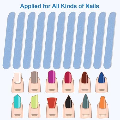 Mini Nail Files Bulk (100 Pcs), Double Sided Emery Board Nail File for Nature Nails, Manicure Tool Set Disposable Colorful Nail File for Home Salon Use Travel Size Men Women Kids Wood Board - Image 2