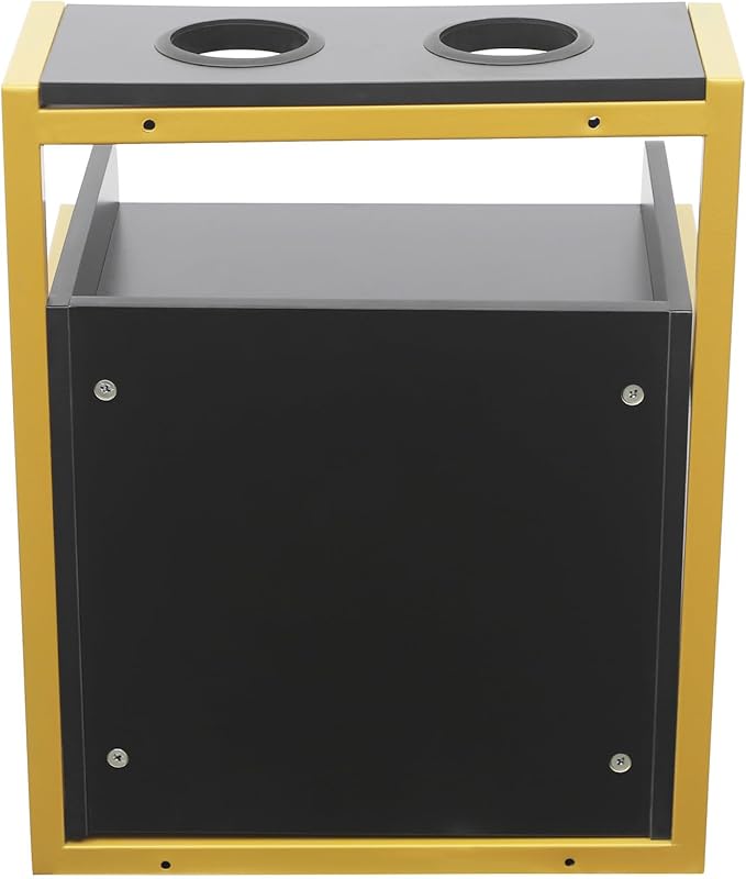Salon Cabinet, Salon Storage Organizer with 2 Drawers, 110.23Lbs Load Capacity Salon Wall Cabinet, Hanging Styling Station Equipment for Spa, Barber Store, Locker Room, Bathroom (Gold＋Black)