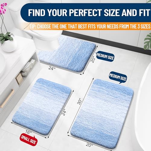 OLANLY Bathroom Runner Rug 47x24, Extra Soft Absorbent Microfiber Bath Rugs - Image 2
