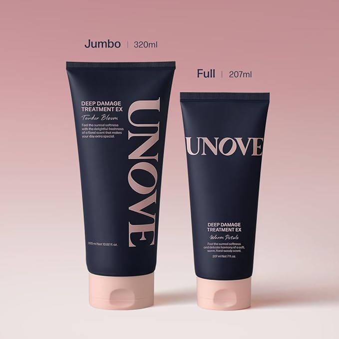 UNOVE Deep Damage Repair Hair Mask - Protein Hair Treatment & Hair Mask for Damaged Hair | Deep Conditioning & Keratin Hair Mask for Dry, Frizzy Hair | Korean Hair Care | Warm Petal, 7 fl oz