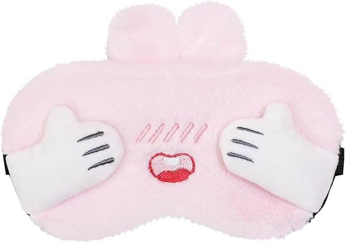 PERFECTSIGHT Sleep Eye Masks, Cute Bunny Sleep Eye Cover Lightweight Adjustable Eyeshade Mask Cover for Women KDS Sleep Travel Nap, Hide and Seek
