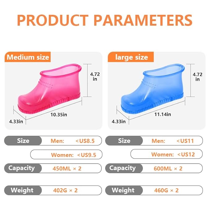 Massage Foot Bath Shoes Portable Feet Soaking Tub, Movable Foot Soaker Pedicure Feet Spa Basin for Thermal Massage to Promote Blood Circulation (Medium, Red)