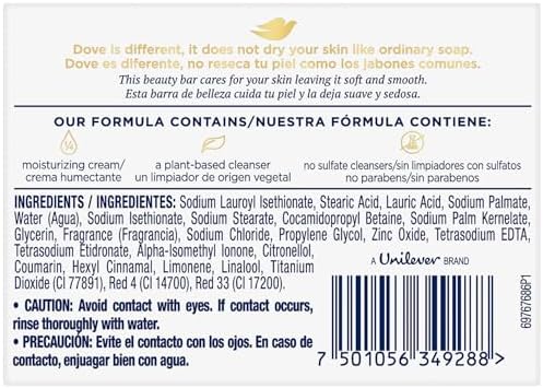 Dove Soap, Pink Beauty Bar 4-Pack – 3-in-1 Moisturizing Face, Body & Hand Soap, 4.75 Oz Ea - Image 2