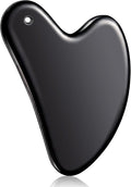 Nuanchu Stainless Steel Gua Sha Facial Tool, Metal Gua Sha for Lymphatic Drainage, Guasha Face Sculpting Double Chin Reduce with Pouch Mother Day Self Care Gift(Black)