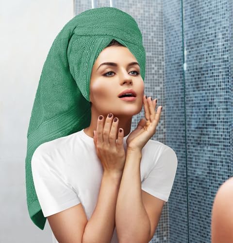 Utopia Towels 8 Piece Majestic Plush Luxury Towel Set, Cotton, Hunter Green - Image 4