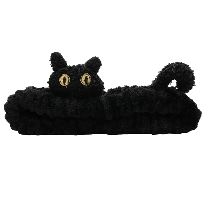 Funny Cat Headband for Women, Cute Animal Duck Frog Dinosaur Snail Kawaii Spa Headband Hair Accessories for Washing Face Shower Sports Beauty Skincare (Style 20)
