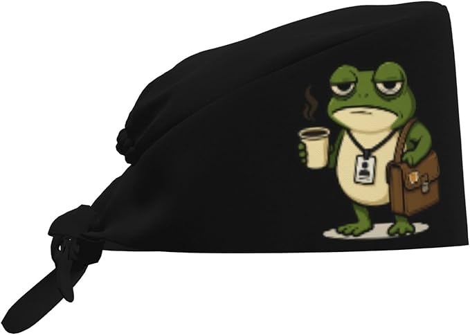 Alligator Ice Cream Working Cap, Scrub Cap with Sweatband, Adjustable Tie Back Hat Breathable Headgear for Women/Men