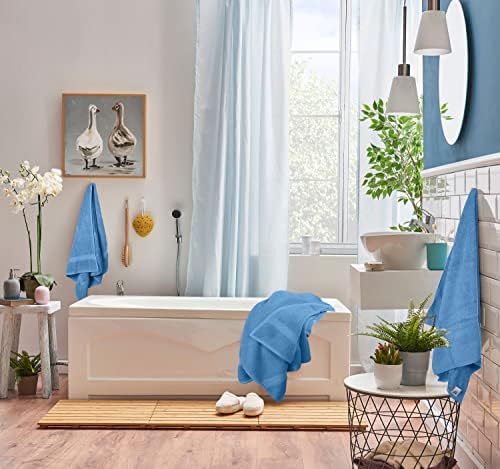 Utopia Towels 8 Piece Majestic Plush Luxury Towel Set, Cotton, Electric Blue - Image 5