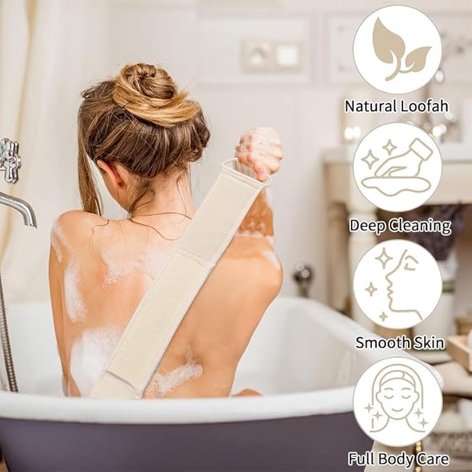 Natural Loofah Loofah Sponge loofahs for Travel Bath Sponge, Loofahs for Travel, Loofahs for Women and Men, Dishcloth Kitchen Cloth (3 Pack) (L)