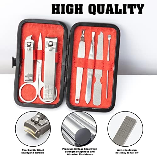 Manicure Set Nail Clippers Pedicure Kit,7 In 1 Pieces Stainless Steel Manicure Kit,Easter Basket Stuffers,Personal Care Manicure Pedicure Set,Nail Care Tools Luxurious Travel Case Sliver - Image 3
