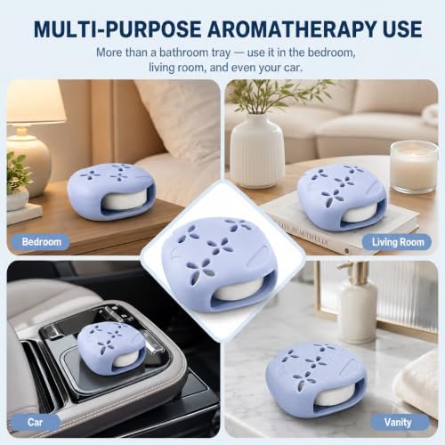 2-Pack Silicone Shower Steamer Holder with Suction Cups, 3.28 Inch Tray Set - Image 7