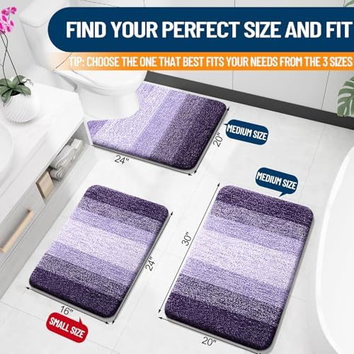 OLANLY Small Bathroom Rugs 24x16, Extra Soft Absorbent Microfiber Bath Rugs - Image 2