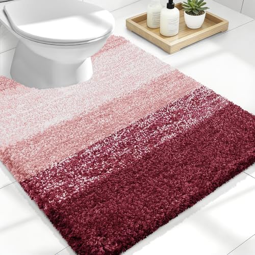 OLANLY Luxury Toilet Rugs U-Shaped 24x20, Soft Absorbent Microfiber Mat by OLANLY