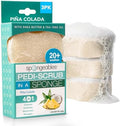 Spongables Pedi Scrub Foot Exfoliating 20+ Wash Sponge, Pina Colada, 3 Count by Spongeables