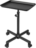 Salon Tray Cart Tattoo Tray Rolling Cart, Service Rolling Tray, Height Adjustable Styling Tray, Storage Tray Trolley for Beauty Salon Clinic Spa (Black)
