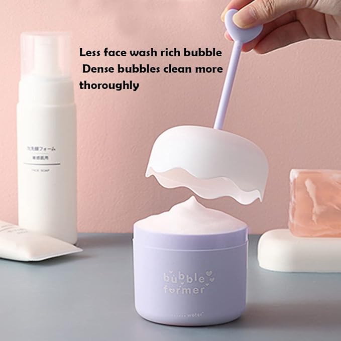 Face Wash Foam Maker, Facial Cleanser Foam Cup Froth Whip Bubble Maker Skin Care Face Wash Foamer, Deep Skincare Cleaner Tools, for Home Travel(COLOR:blue)
