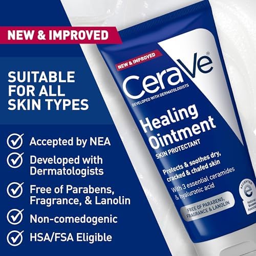CeraVe Healing Ointment, Hyaluronic Acid Skin Protectant for Dry Skin, 3oz - Image 3