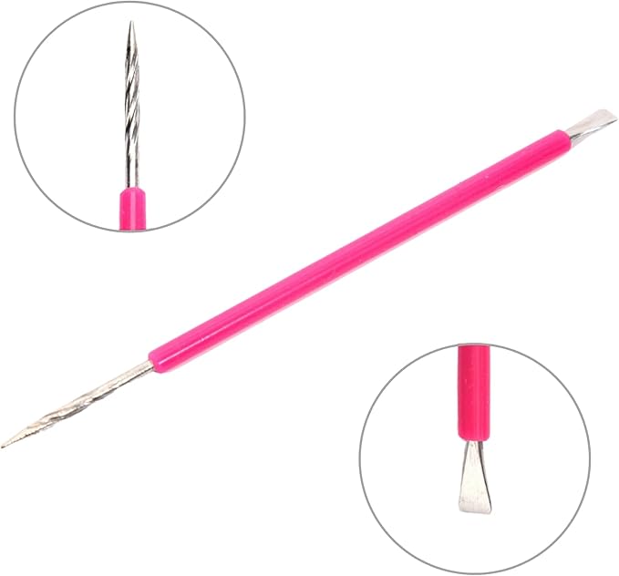 ISIS CUTELARIA Pusher and Stick Stainless Steel with Pink Silicone Cover (ISIS017)