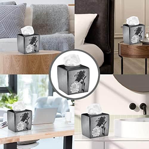 Zahari Home 2pc Erica Bathroom Decor Set Waste Basket for Bathroom & Tissue Cover Modern Classic Decor Stylish Unique Design Beautiful Grey Bathroom Accessories Set - Image 7