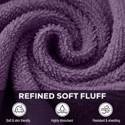 Utopia Towels 24 Pack Washcloths, 12x12 in, 100% Cotton, Plum - Image 3