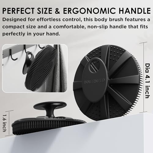 INNERNEED Food-Grade Soft Silicone Body Scrubber Brush, Silver Zinc Infused - Image 5