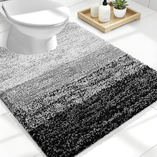 OLANLY Luxury Toilet Rugs U-Shaped 24x20, Soft Absorbent Microfiber Mat by OLANLY