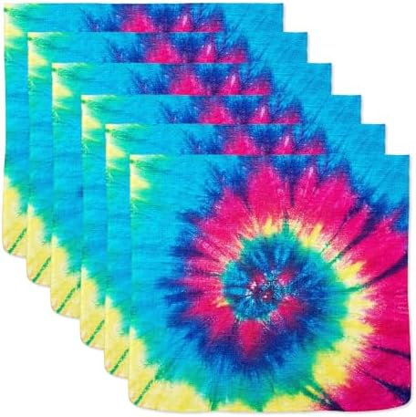 Face Towels Rainbow Tie Dye Hand Towels Wash Cloths Soft Washcloths Bath Cloths Highly Absorbent Fast Drying Machine Washable for Bathroom Kitchen Spa Gym Hotel Travel 12x11 Inch Pack of 6 - Image 2