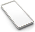 Gurygo 10" Bathroom Tray, Ceramic Vanity Trays for Bathroom, Small Ceramic Tray, Kitchen Soap Trays for Kitchen Counter (White with Gold-Edged, 10",Set/1)