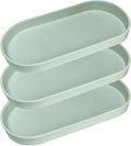 Green Small Tray (11.8 inch), 3 Pack Oval Tray for Kitchen Counter, Bathtub Bathroom Vanity Items, Countertop Organizer, Coffee Accessory, Bar, Serving Seasoning, Salt and Pepper, Soap.