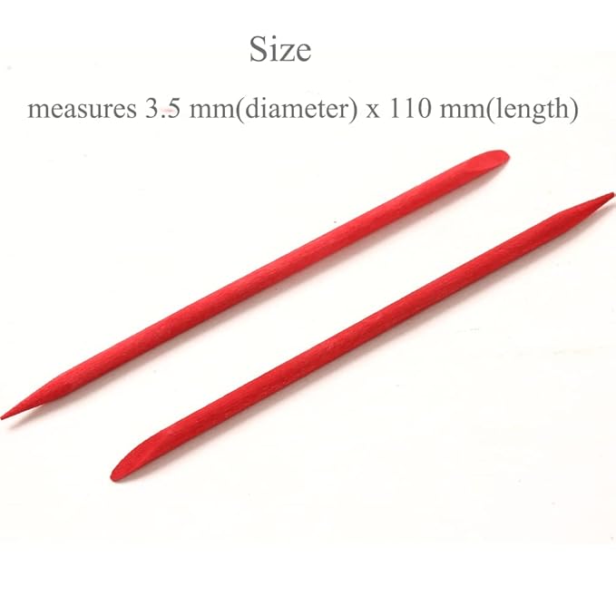 100 Pcs Orange Wood Nail Sticks Double Sided Multi Functional Cuticle Pusher Manicure Pedicure Tool for Manicure Pedicure Red