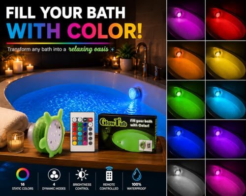 Underwater Remote Controlled LED Color Changing Light for Bathtub or spa - Battery Operated - Size 2.75 in. - Image 2