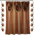 Zahari Home 13pc Contempo Bathroom Shower Curtain Sets Luxury Classic Shower Curtain & 12 Shower Curtain Hooks Contemporary Fabric Shower Curtain Unique Design Stylish Striped Shower Curtain Set by ZahariHome