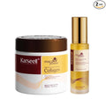 Karseell Collagen Hair Treatment Deep Repair Conditioning All Hair Types 16.90 oz 500ml + Argan Oil Hair Serum for Dry Damaged Hair 50ml