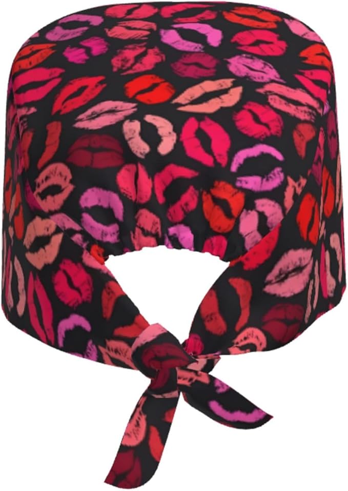Adult Working Cap Adjustable Cleaning Work Sweatband Scrub Hat Tie Back Hats Headwear Bouffant Hat Head Headgear