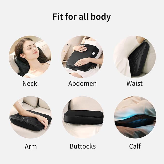 MASGRE Shiatsu Back Massager with Heat, Rolling Up and Down 4D Kneading Massage, Electric Massager for Pain Relief Deep Tissue, Lumbar Lower Back Massager, Gifts for Women Men Mom Dad