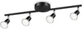 Ascher 4-Light LED Track Lighting Kit, Flexibly Rotatable Light Heads, 4 Way Ceiling Spotlight Black Finish, Including 4 GU10 LED Bulbs (4W 400LM Daylight White 5000K)