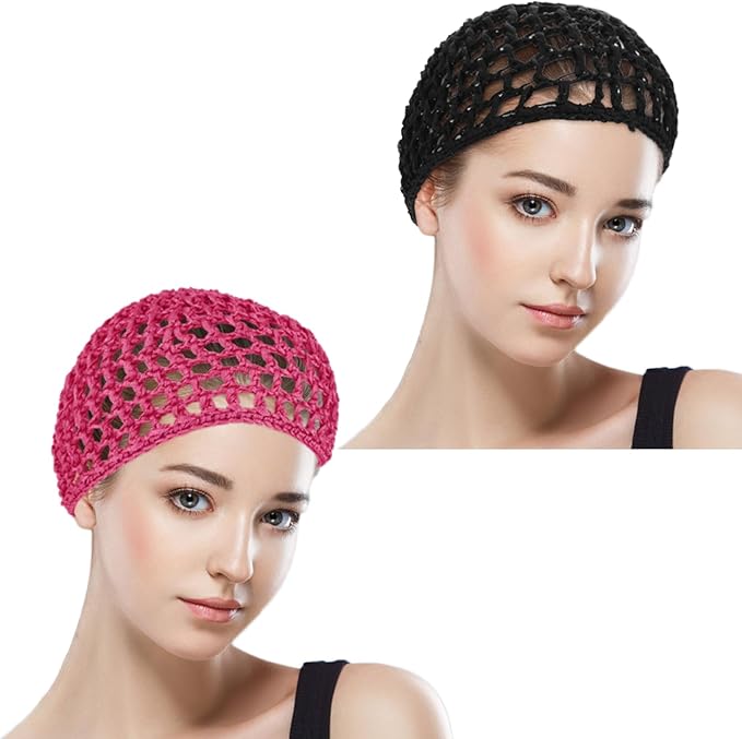 WLLHYF Wig Cap Thick Long Hair Caps Adjustable Net Mesh Braided Weaving Making Crochet Sew Weave Fishnet Grip Headband