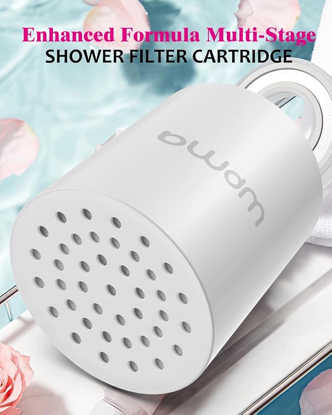 Enhanced Formula Multi-Stage Shower Filter Cartridge,High output Universal replacement filter cartridge, Remove Chlorine Heavy Metals and Other Sediments, Reduces Dry Itchy Skin（Pack of 2)
