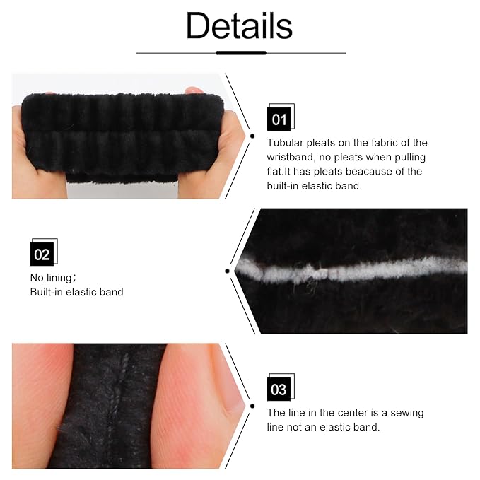 WHAVEL 6PCS Spa Headband and Wristbands Set, Face Wash Headband Wrist Bands for Washing Face Makeup Skincare Hair Band Skin Care Accessories Tools