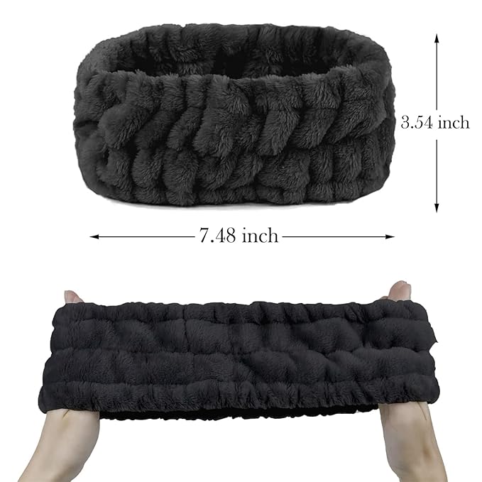LAPOHI 3 Pack Microfiber Modern Face Washing Headbands for Women and Girls