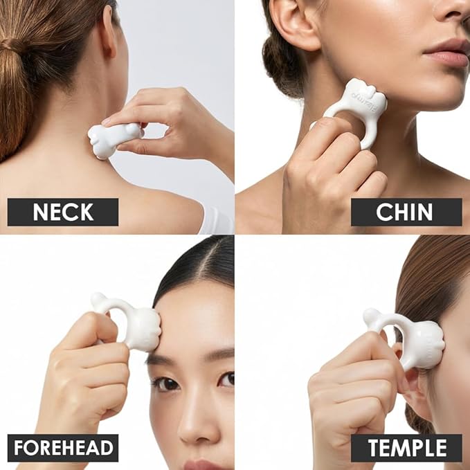 Ring Gua Sha Fascia Tool. Face & Body Massager – Non-Toxic Clay Ceramic, Durable & Easy Grip. Korean Beauty Gift/US Patented