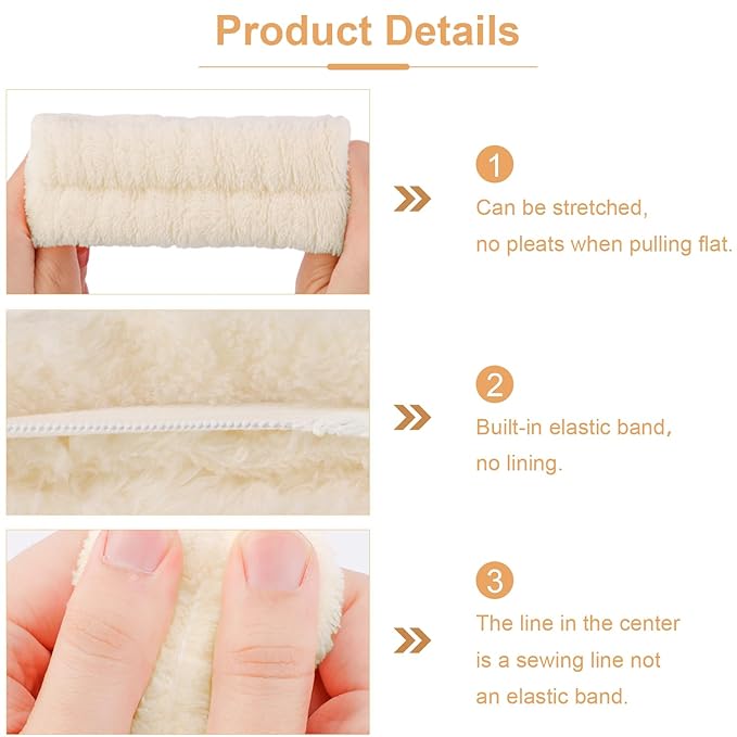 Chanaco Spa Headband, Khaki, Beige - Soft & Comfortable Microfiber Facial Headband for Women, Washing Face, Makeup, Skincare, Yoga, Shower, Party, Sleepover & Gifts - Set of 1 Headband & 4 Wristbands