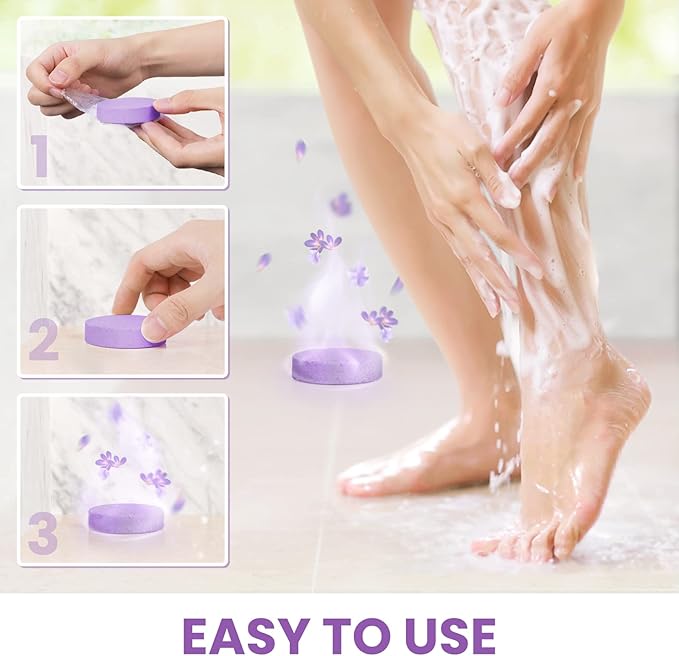 CalmNFiz Shower Steamers 8 Scents - Shower & Bath Bombs with Organic & Natural Fragrances for Teens and Adults - Birthday, Christmas Day Gift for Women Who Have Everything（Green + Purple）