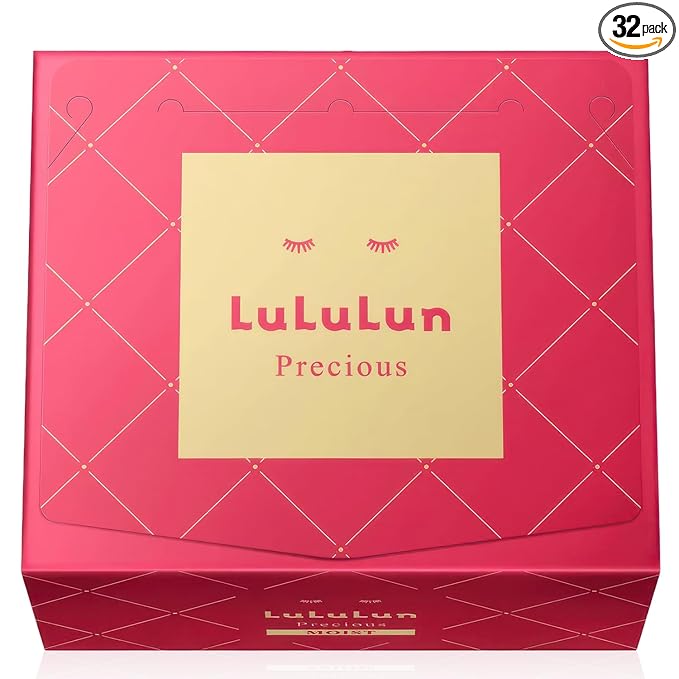 Lululun 32EA Anti Aging Face Mask for Women, Daily Face Masks Skincare & Moisturizing FACE MASK with Rice Extract& Honey, Collagen Face Mask Sheet & Facial Mask & Sheet Mask from Japan PRECIOUS MOIST