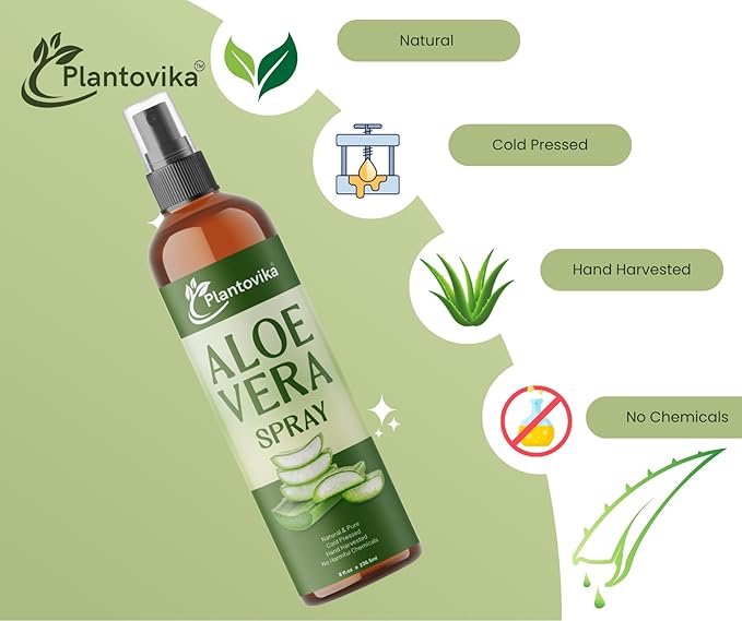 Aloe Vera Facial & Body Mist, 8 Fl Oz, Hydrating Face, Neck, hair and Skin Spray. Sunburn Relief & After Sun mist