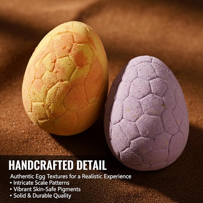 Bath Bombs with Surprise Inside, 6/12 Pack Fizzy Bubble Bath Gift Set, Dinosaur Egg & Ocean Theme Bath Fizzies, Natural Sea Salt Color Changing Spa Easter Bath Balls (Dinosaur Egg 6PC Blue Box)