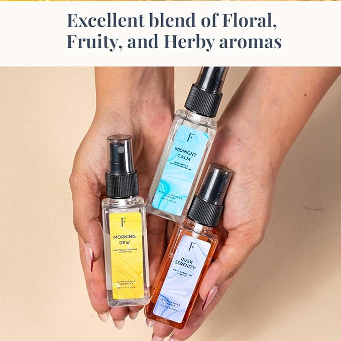 Folkulture Luxury Room Spray Odor Eliminator - Set of 3 (5.1 Fl Oz) | Non Toxic,Long Lasting Fresh Scent Lavender, Vanilla Room Spray Or Deodorizer For Relaxation, Bath, Home, Guest-Room Essentials