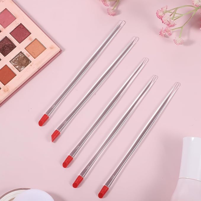 4 Pcs Rubber Tipped Cuticle Pusher, Dual-Ended Tipped Nail Art Tool, Red Hard Manicure Sticks, Nails Cleaner Tool, Remover Tools for Nail Care Polishing