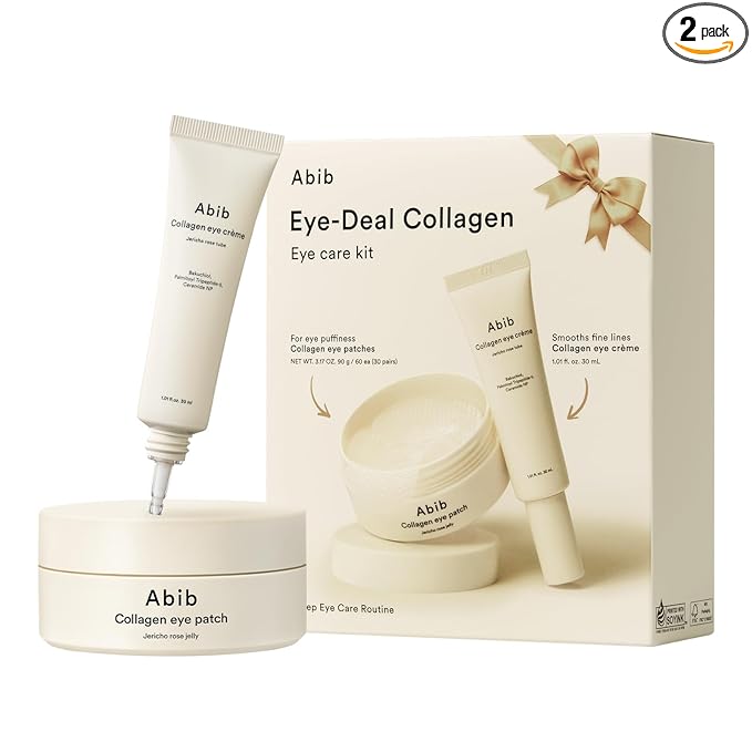Abib Eye-Deal Collagen Eye Care Kit | Collagen Eye Patch, Eye Cream | Puffy Eyes and Dark Circles, Anti-Wrinkle | Gifts for Women (Under Eye Care Duo)